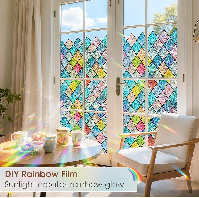 Coavas Window Privacy Film Stained Glass, Static Cling Window Stickers - Image 7