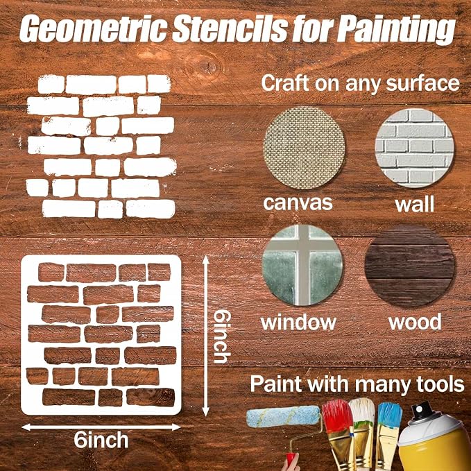Stencils for Painting, Plastic Reusable Drawing Templates for Crafts Wall - Image 5