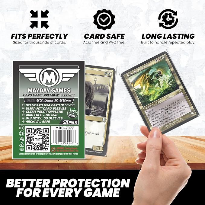 MayDay Games 63.5x88mm Card Sleeves Premium Bundle – 90 Micron Clear - Image 5