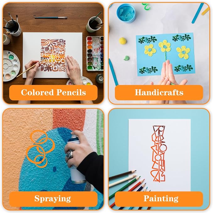 15 Pcs Geometric Stencils, Reusable Abstract Texture Stencils - Image 4