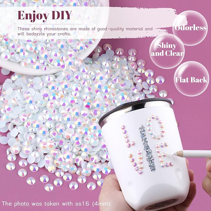 6000PCS 4mm Resin Jelly Rhinestones in Bulk, Bedazzling Flatback Crystals - Image 4