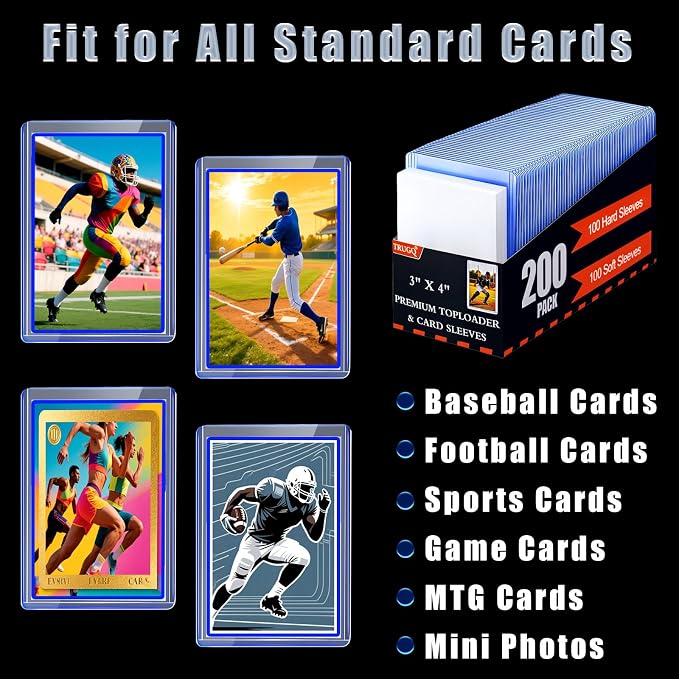 400 Card Sleeves Toploads for Cards, Premium Standard Size Trading Hard Plastic - Image 5