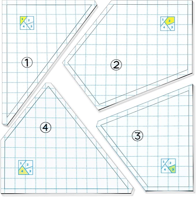 Jutom Quilting Templates Set Acrylic Cutting Templates by Jutom