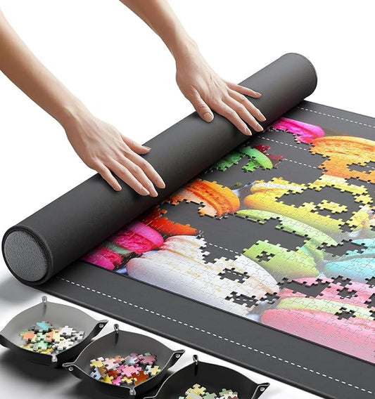The Original Newverest Jigsaw Puzzle Mat Roll Up, Saver Pad 46” x 26” Portable by Newverest