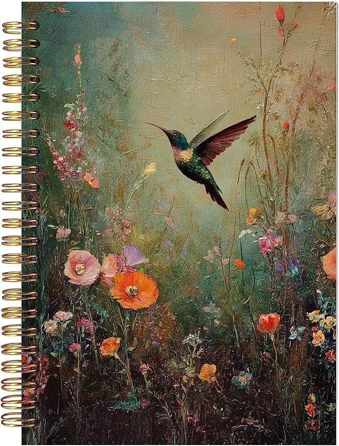 BitKan Vintage Hummingbird Bird Birding Spiral Notebook by bitkan