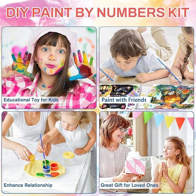 cviokrdu 4 Pack Paint by Numbers Kit - Image 7