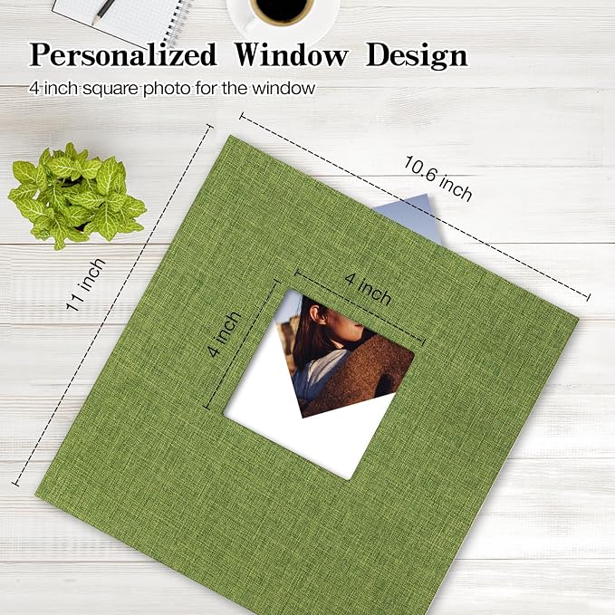 potricher Large Photo Album Self Adhesive 4x6 5x7 8x10 Pictures Linen Cover 40 - Image 2