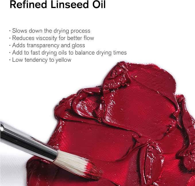 Winsor & Newton Refined Linseed Oil, 250ml Bottle - Image 2