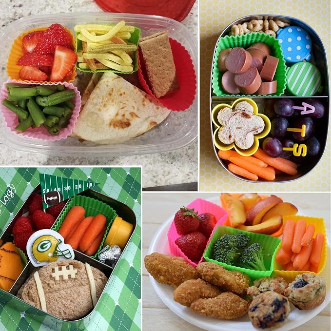 XANGNIER 40 Pcs Silicone Lunch Box Dividers, Reusable Lunch Bento Box - Image 4