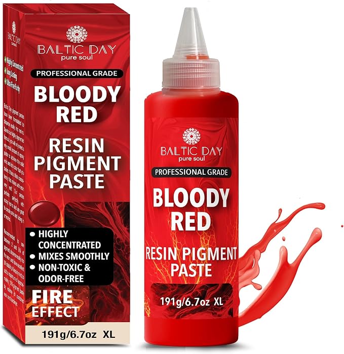 Bloody Red Epoxy Resin Pigment Paste XL – Opaque Epoxy Dye & High Concentration by BALTICDAYpuresoul