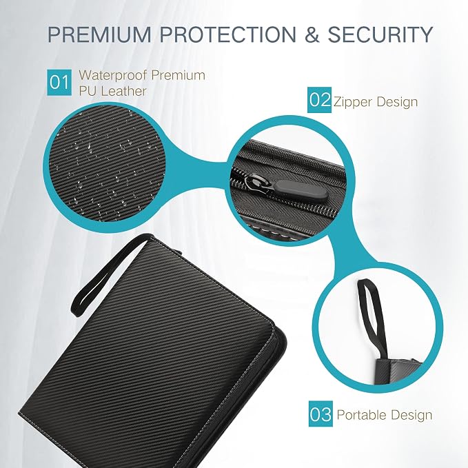 Trading Card Binder with Sleeves 9 Pocket Premium 720 Double Sided Pocket PU - Image 6