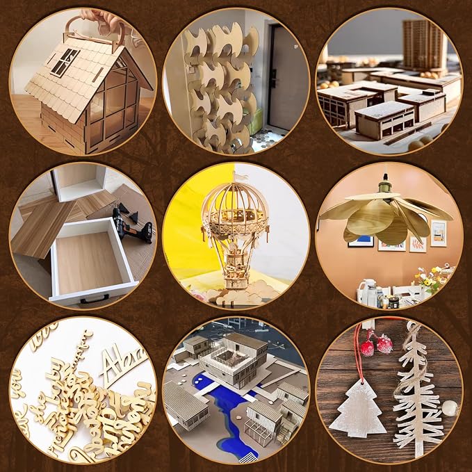 QSJQllo 24 Pack 12"x12"x1/8" Basswood Sheets, 3mm Basswood Plywood, Craft Wood - Image 6