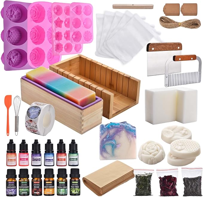 Soap Making Kit for Adults All-in-One Soap Making Supplies Includes Melt & Pour by KELODO