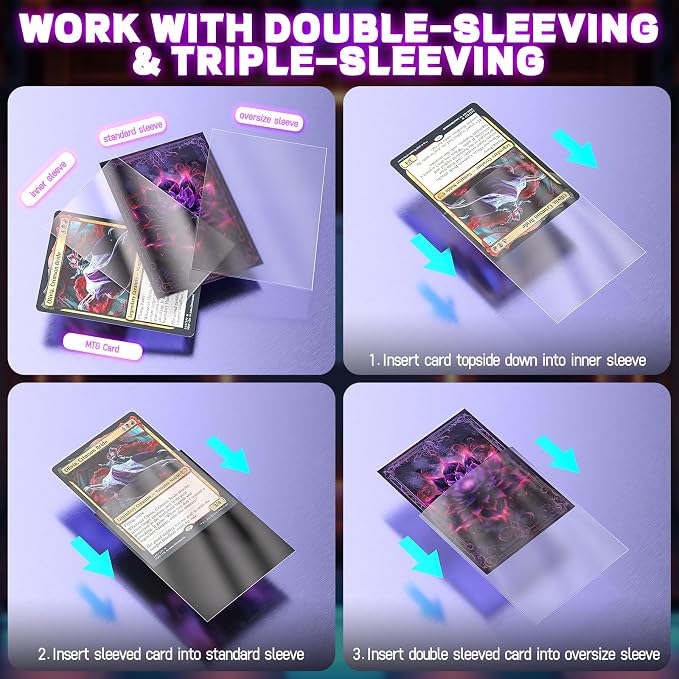 MTG Card Sleeves 100CT, Matte Art Card Sleeves, Matte Back & Clear Front - Image 4