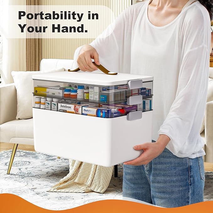 MOPUP 3-Tier Medicine Craft, Organizer Storage, Portable Latch Bin - Image 6