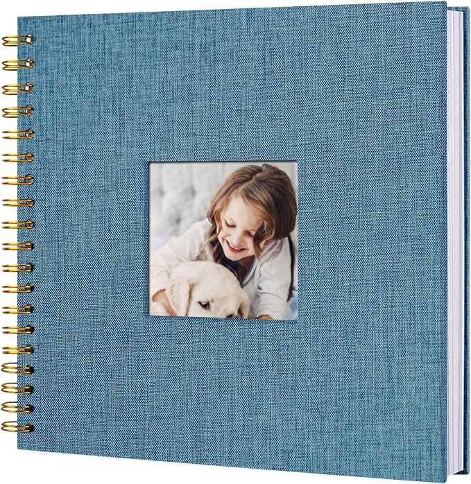 10 x 10 Inch Scrapbook Photo Album, Hardcover Kraft White Pages Arch Window by Sprsthai