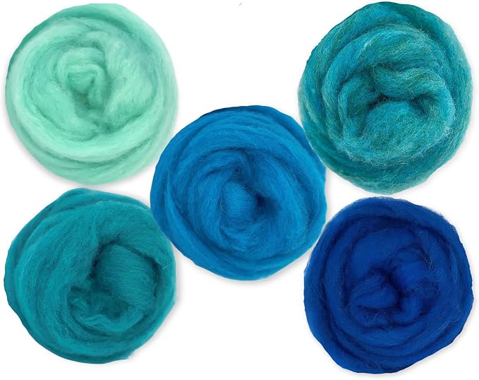 Corriedale Carded Sliver Wool Roving Variety Bundle | Best Core Wool by RevolutionFibers