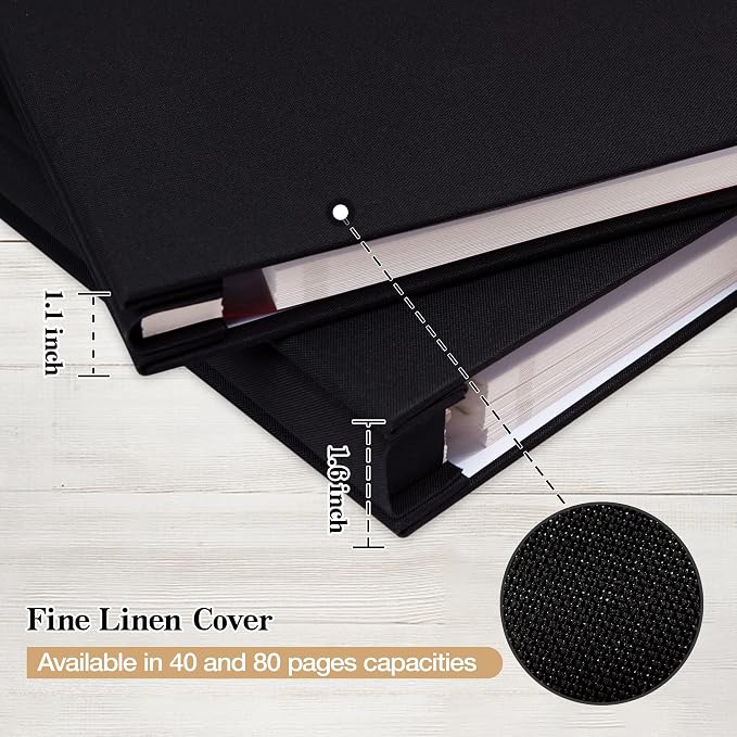 potricher Large Photo Album Self Adhesive 4x6 5x7 8x10 Pictures Linen Cover 80 - Image 5