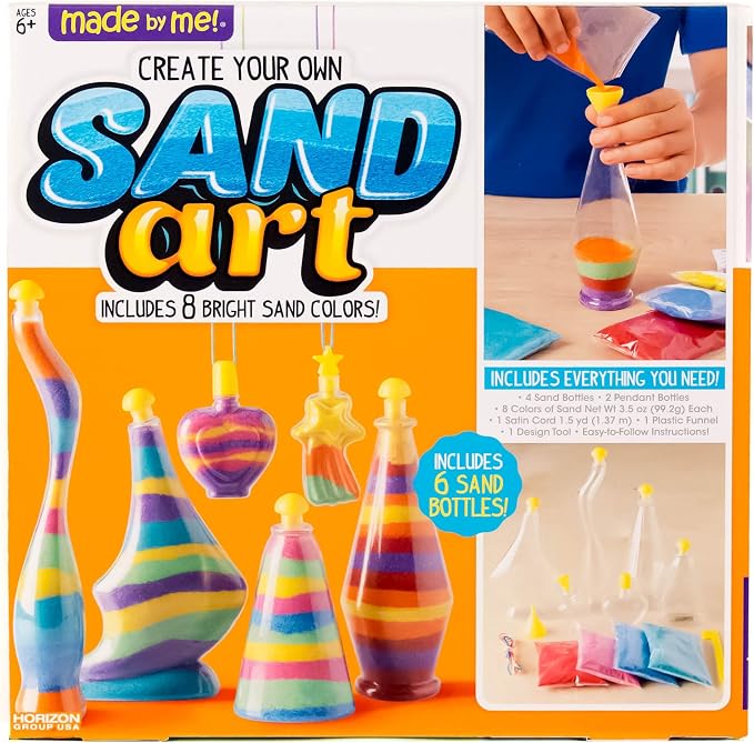 Made By Me Create Your Own Sand Art, 4 Sand Bottles & 2 Pendent Bottles by MadebyMe