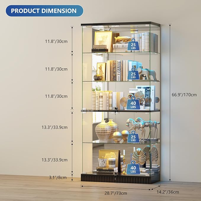 Lvifur RGB Glass Display Cabinet - Image 9