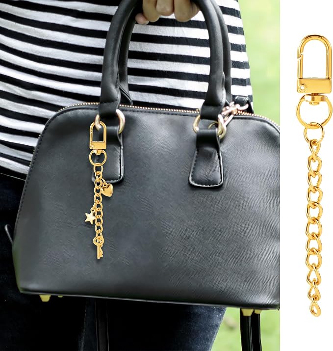 20pcs Gold Keychain Making Kit, Key Ring Swivel Snap Hook Chains, Alloy - Image 5