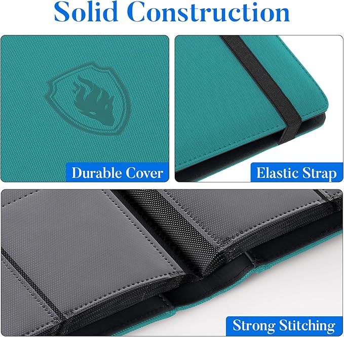 Premium 9 Pocket Card Binder for 360 Cards, Fabmaker PU Cover Trading Card - Image 3