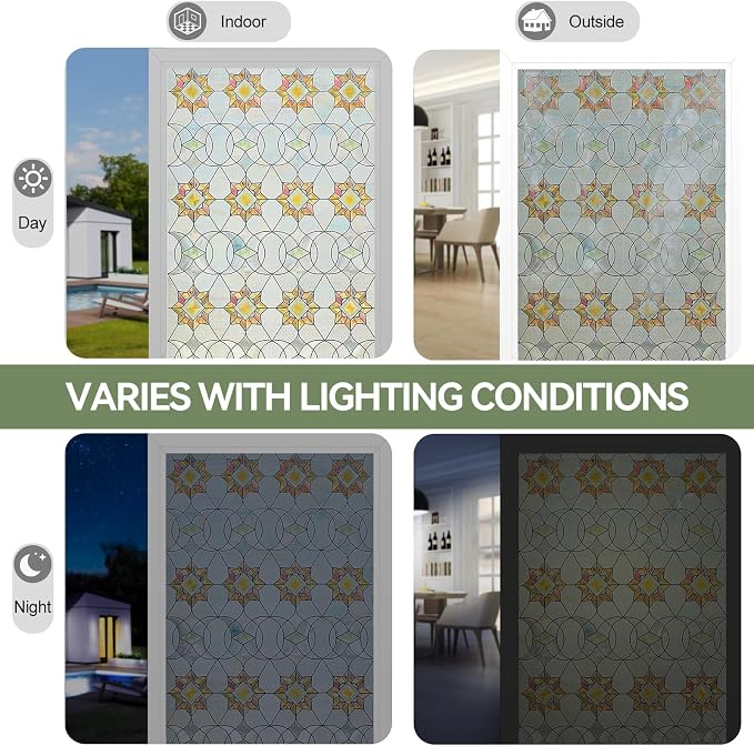 3D Stained Glass Window Film, Decorative Window Privacy Film - Image 6