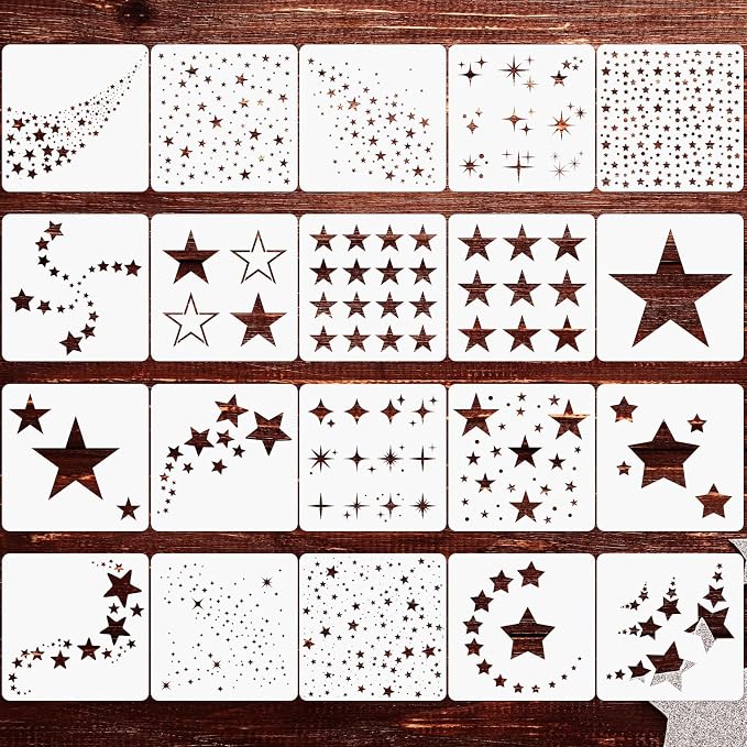 Junkin 20 Pcs Stencil for Painting Stencil Reusable DIY Drawing Template by Junkin