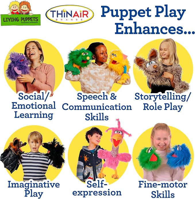 Living Puppets - Ollie the 14-Inch Soft Dragon, Plush Hand Puppet - Image 5