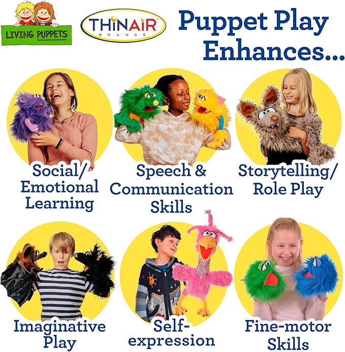 Living Puppets - Fred the 17-Inch Rabbit, Plush Hand Puppet - Image 5