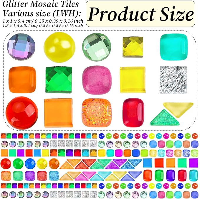 2400 Pcs Colorful Irregular Crystal Mosaic Tiles, 4.4lb Tiny Mosaic Tile DIY - Image 2