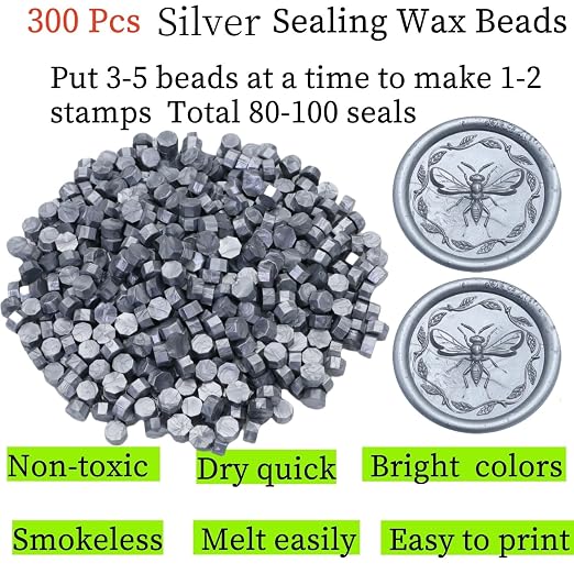 300Pcs Silver Sealing Wax Beads, Vintage Wax Seal Beads - Image 5