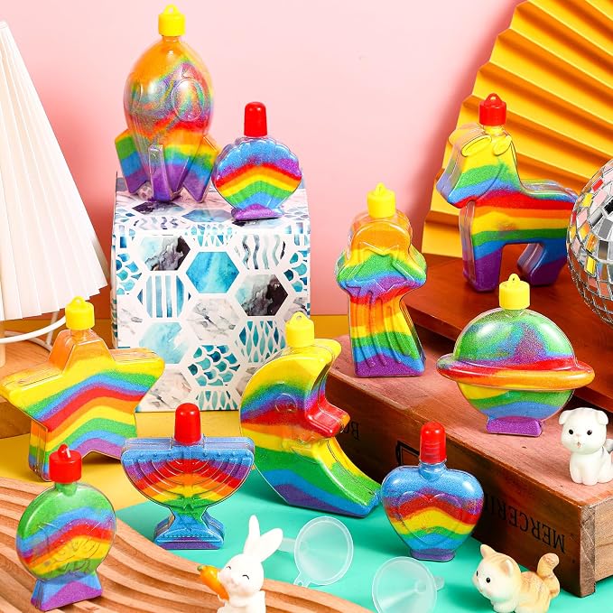 Uiifan 100 Pcs Sand Art Bottle Necklaces Bulk Sand Art Craft Kits - Image 4