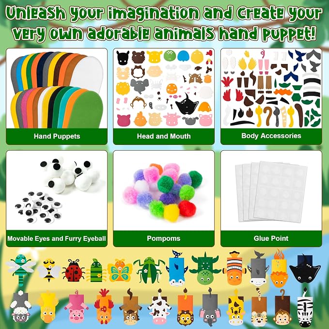 WATINC 24Pcs Hand Puppet Making Kit - Image 3