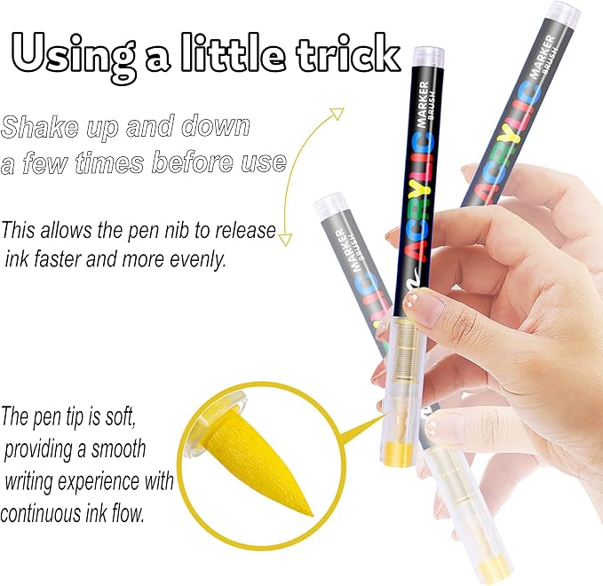 288 Colors Acrylic Paint Markers Set, Soft Flexible Brush Markers - Image 6