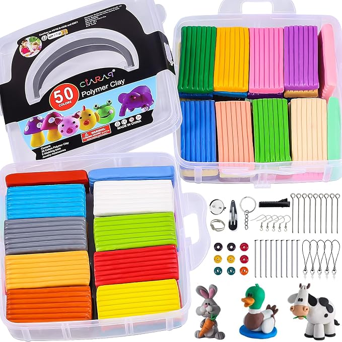 CiaraQ 50-Color Polymer Clay Oven Bake Modeling Kit | Heavier than most clay - Image 2