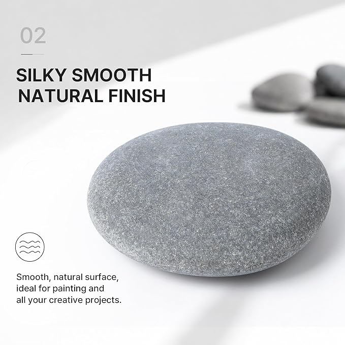 ROCART 100 PCS Large 2.15-3.35" Smooth Natural River Rocks - Image 3