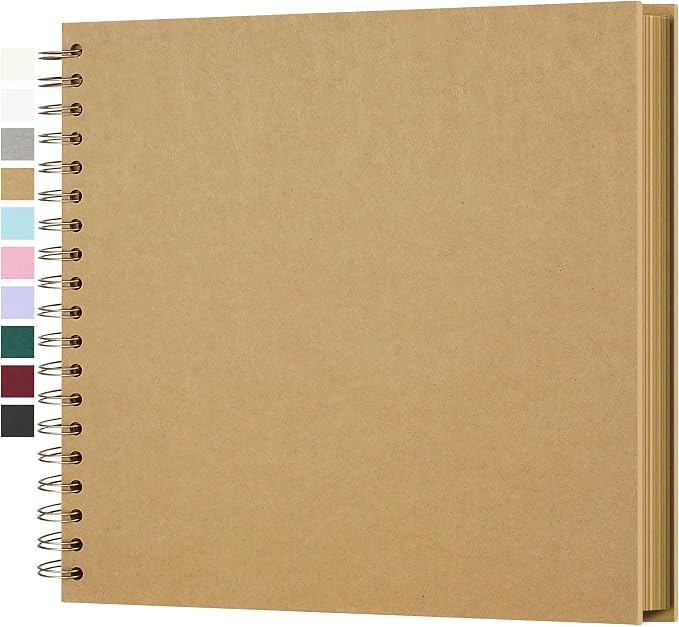 10x10 Inch DIY Scrapbook Photo Album, Hardcover Kraft Paper Acid-Free, 50 Sheets by Yopih