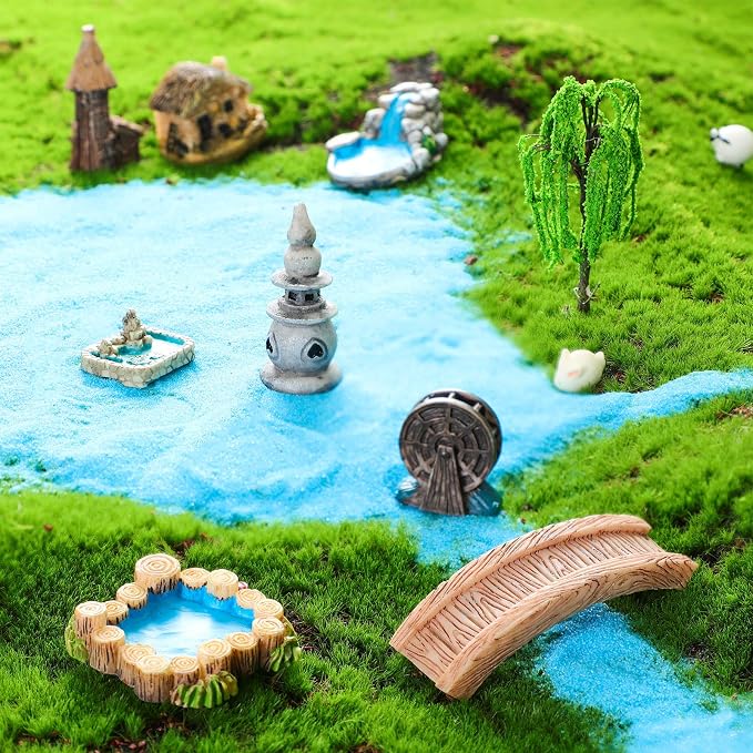 Jetec 12 Pcs Mini Fairy Garden Accessories Miniature Tiny Stone Bridge Mini - Image 5