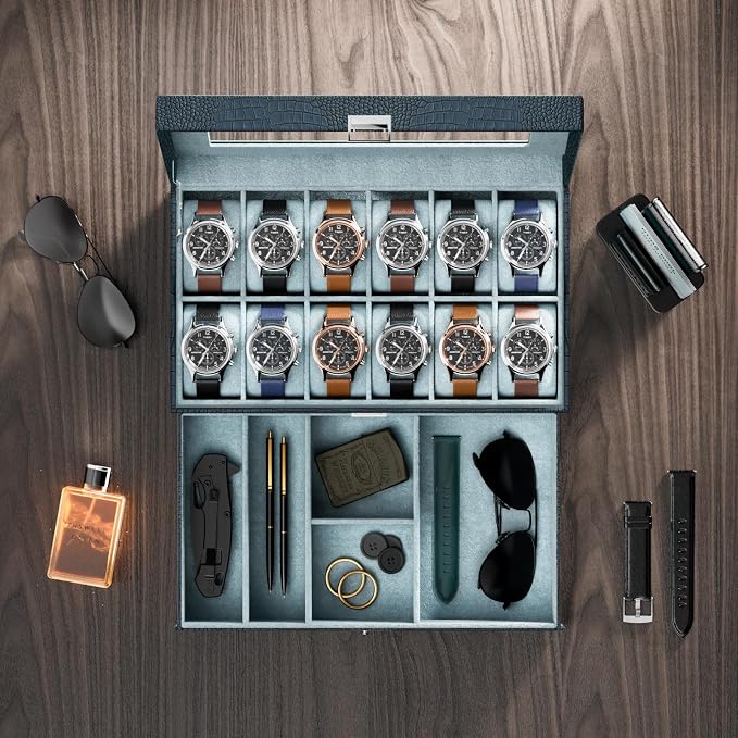 ProCase Watch Box, 12 Slot Mens Watch Case - Image 4