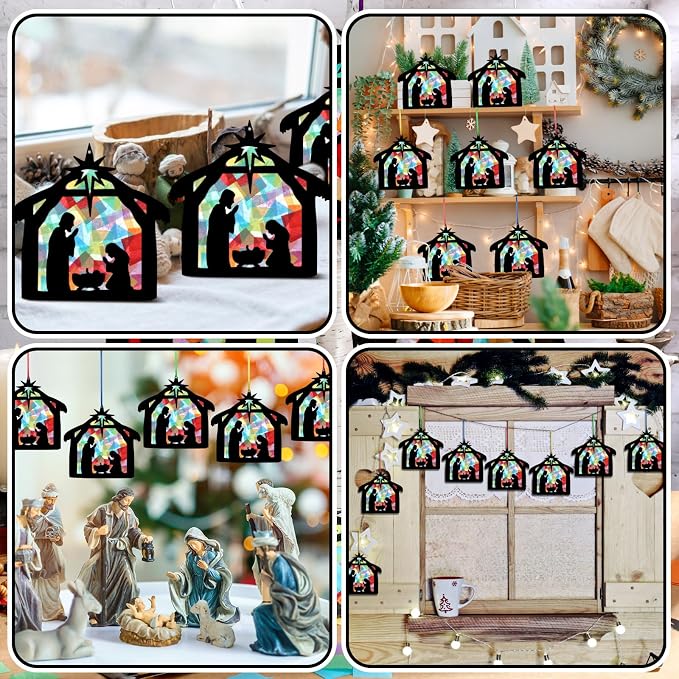 Eersida 32 Sets Christmas Nativity Ornaments Crafts Kits Bulk DIY Christian - Image 5