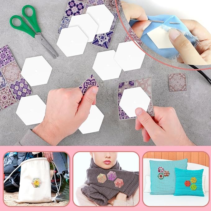 500 PCS Paper Piecing 1", Hexagon Quilting Templates - Image 4