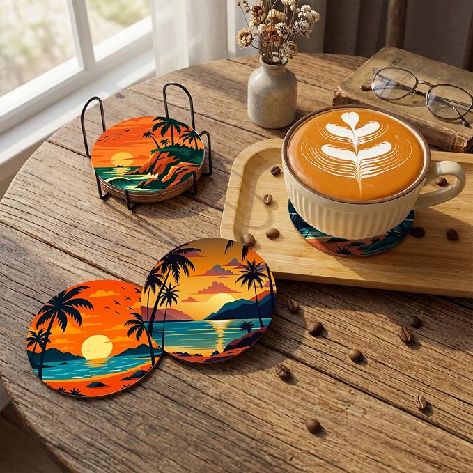 Reallnaive 8 Pcs Beach Paint by Numbers Kit - Image 2