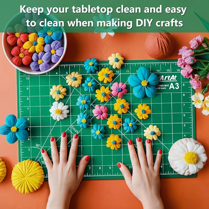 ArtAt Self Healing Cutting Mat: 【5 Pack Cutting Mat 12″x 18″】 Green Double - Image 6