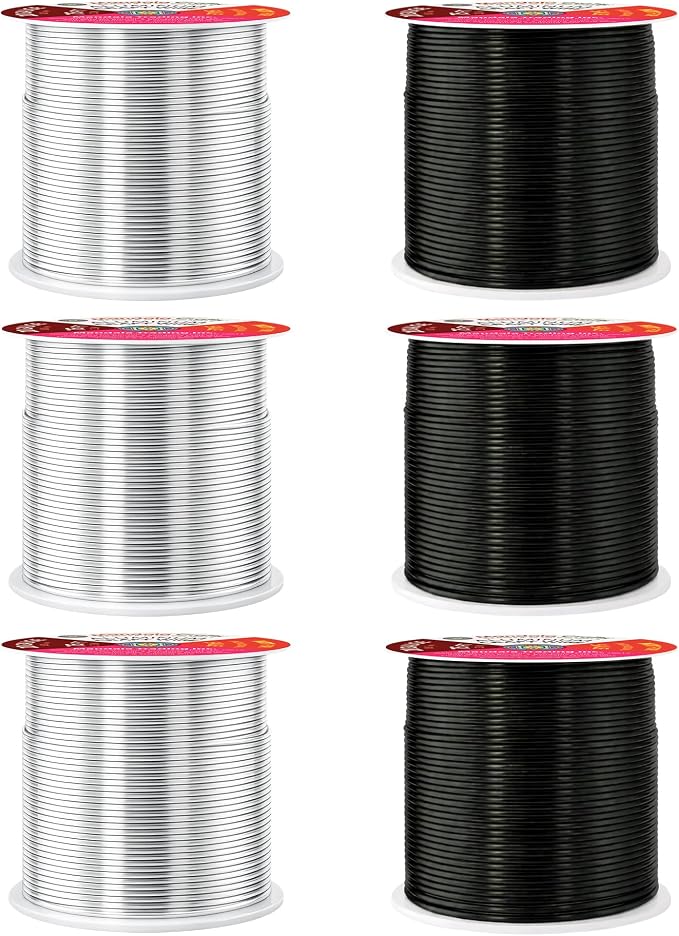 Mandala Crafts 20 Gauge Silver Tone Black Anodized Aluminum Craft Wire | 450 FT - Image 2
