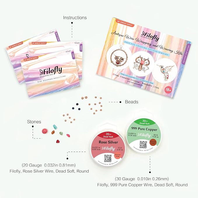 Filofly DIY Jewelry Kits, Spread The Wings Make Your Own Wire Wrapping and - Image 4