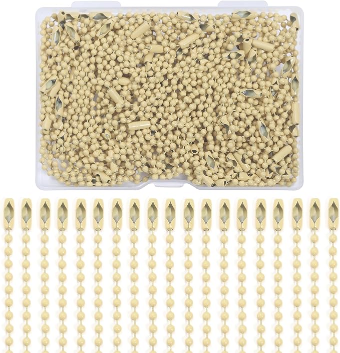 Lemonkey 100Pcs Ball Beads Chains Bulk, Cream Meta Keychains Ringsl, 4 Inch Dog by Lemonkey