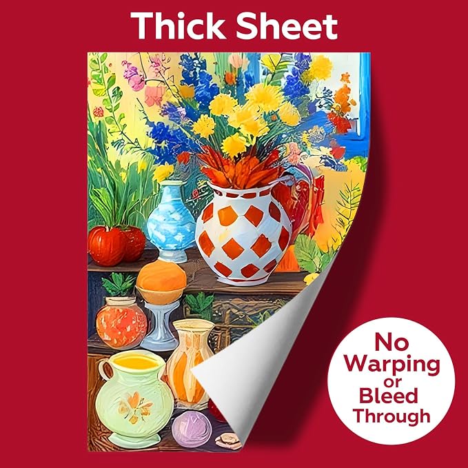 100 Sheets Watercolor Paper Bulk，9 x 12 Inch Cold Press 140 lb/300 GSM Water - Image 5