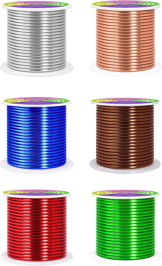 Mandala Crafts 8 GA Green Brown Red Assorted Anodized Aluminum Craft Wire | 120 - Image 2
