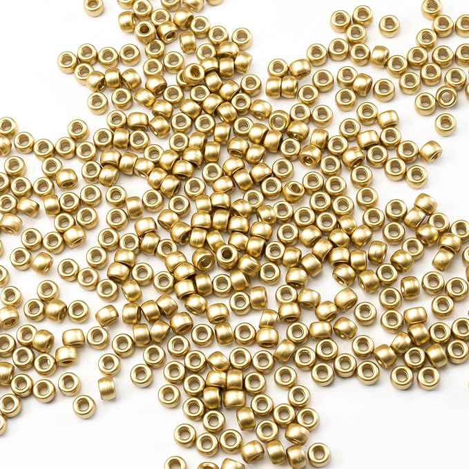 Gxueshan 1000 Pcs Acrylic Gold Pony Beads 6x9mm Bulk by Gxueshan